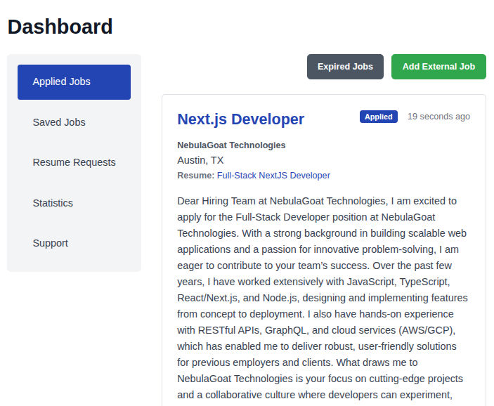 Candidate Dashboard