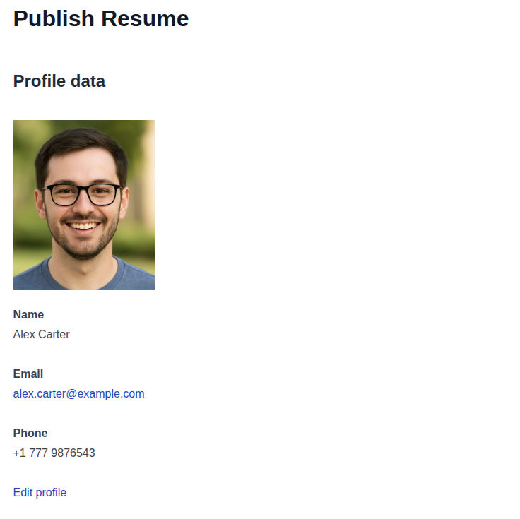 Resume Creation - Profile Data